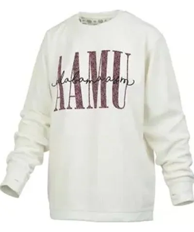 Pressbox NCAA Alabama A&M Bulldogs Zoe Oversized Plush Pullover