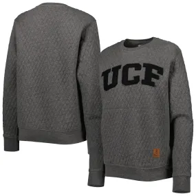 Pressbox UCF Knights Women's Heather Charcoal Moose Quilted Pullover Sweatshirt