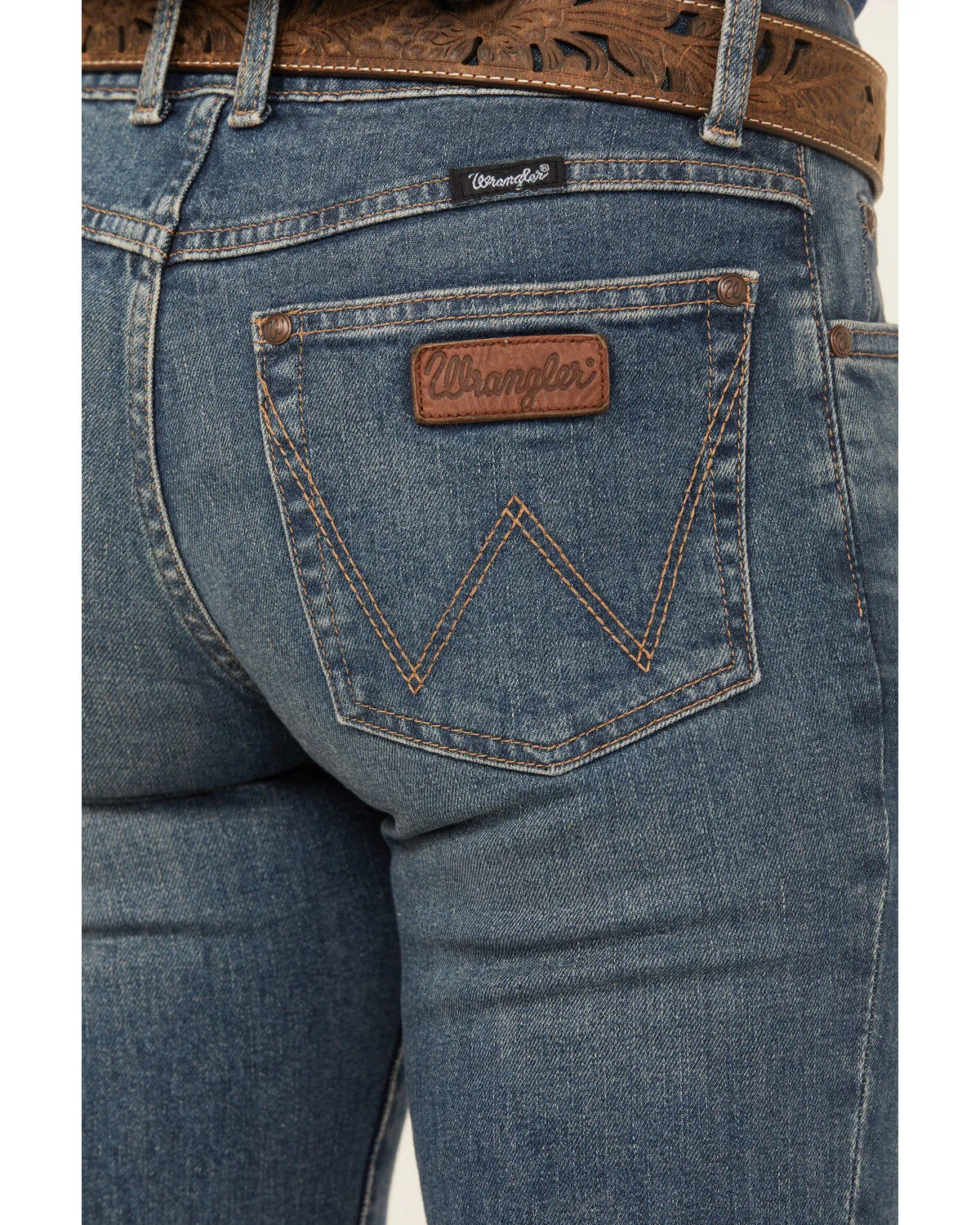 Product Name:  Wrangler Retro Women's Mae Dark Wash Mid Rise Stretch Trouser Jeans