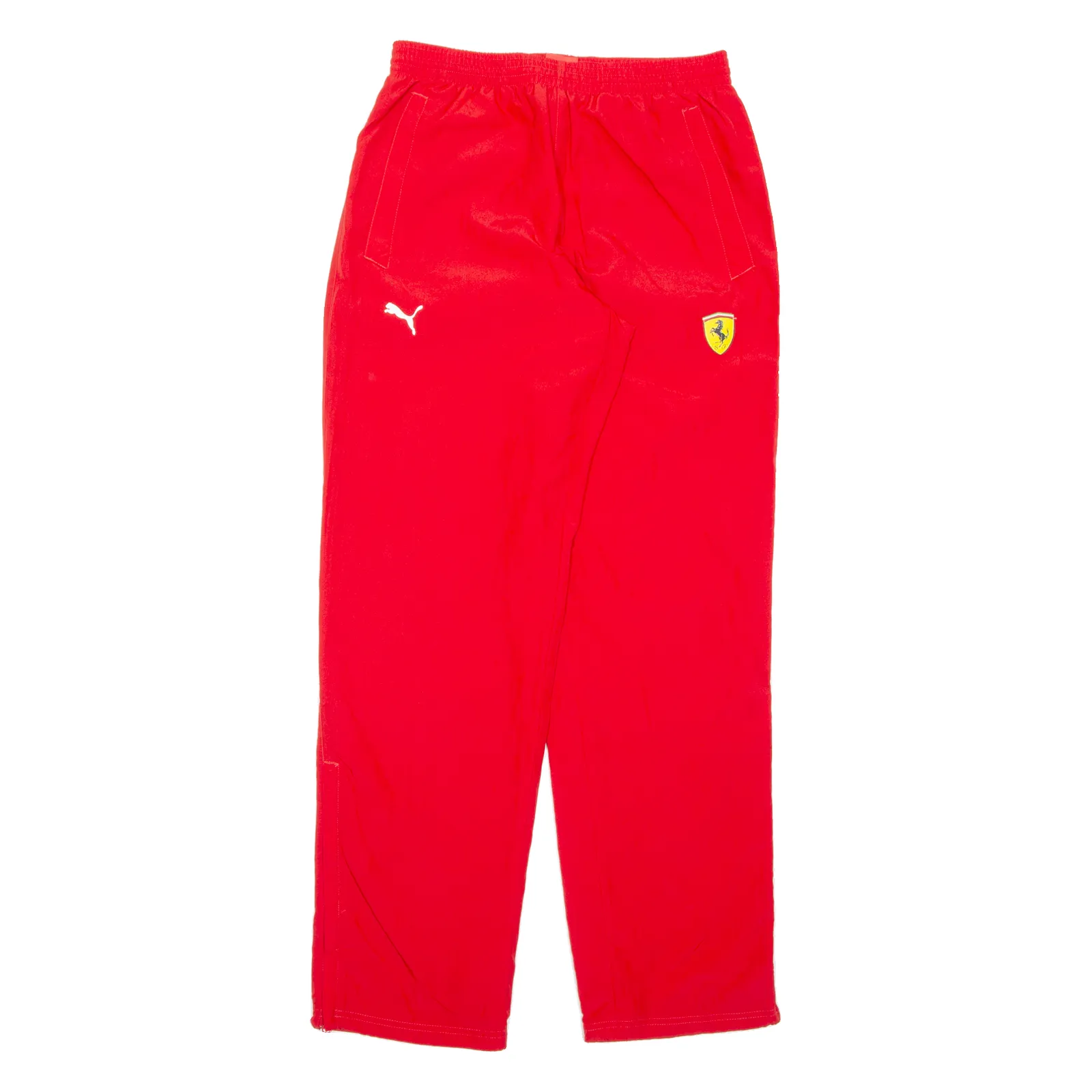 PUMA Ferrari Mens Track Pants Red Wide-Leg S W28 L32