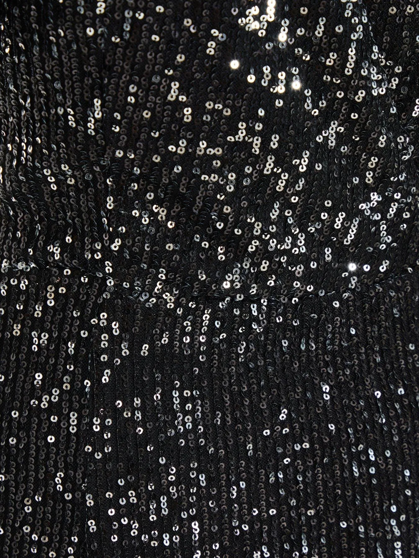 Quiz Black Sequin Wrap Maxi Dress