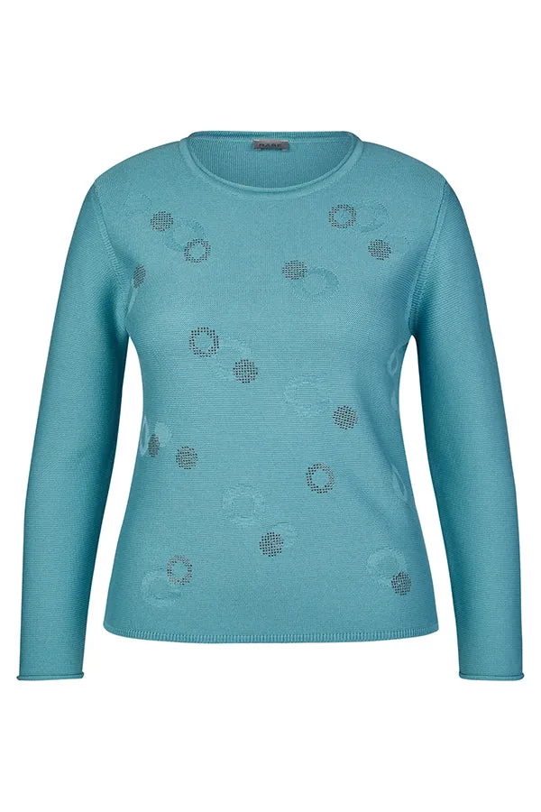 Rabe & LecomteBLUE CIRCLE RHINESTONE MOTIF PULLOVER