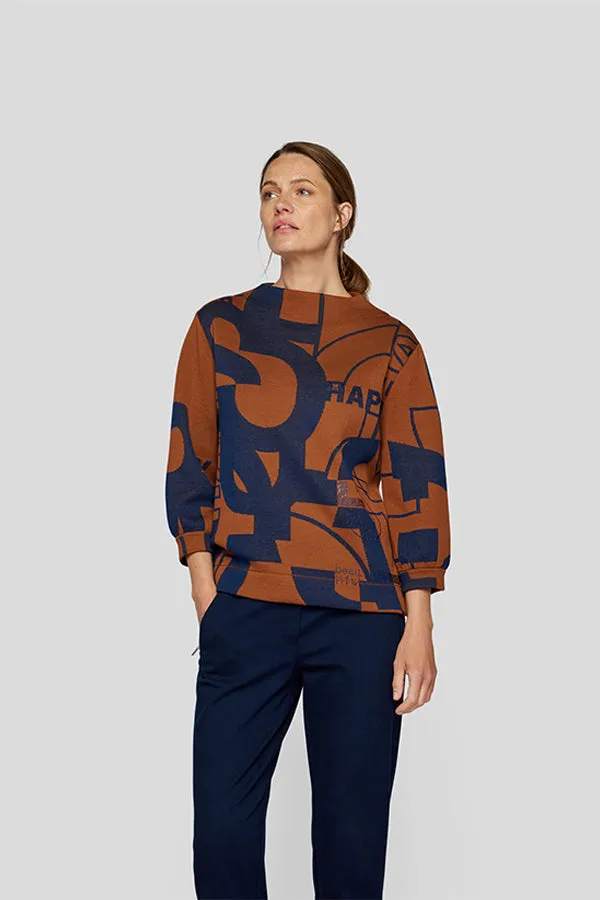 Rabe & LecomteBROWN GRAPHIC DESIGN PULLOVER