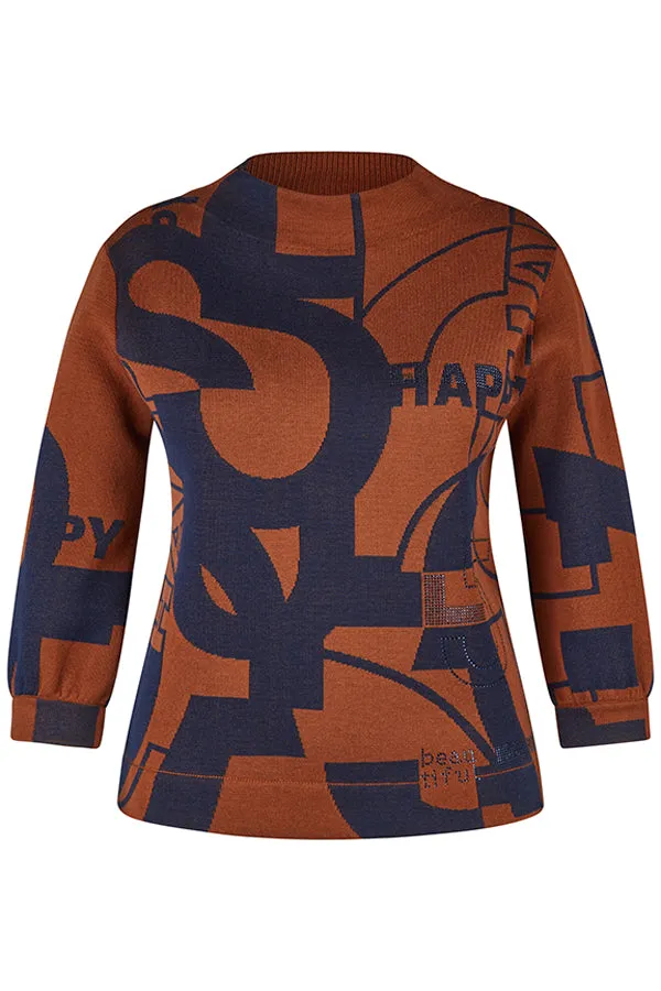 Rabe & LecomteBROWN GRAPHIC DESIGN PULLOVER