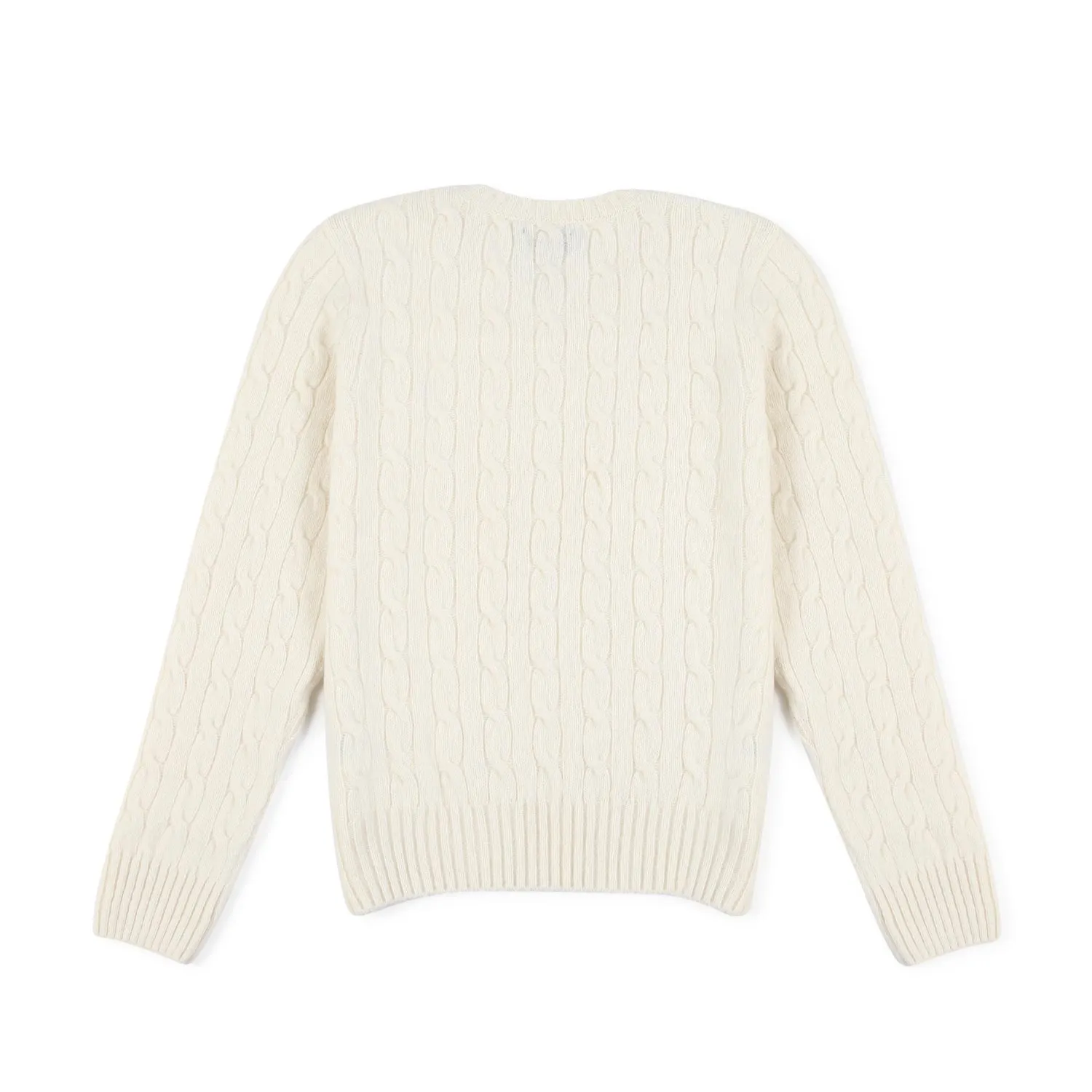 Ralph Lauren Cream White Wool Braided No-Gender Pullover