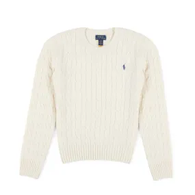 Ralph Lauren Cream White Wool Braided No-Gender Pullover