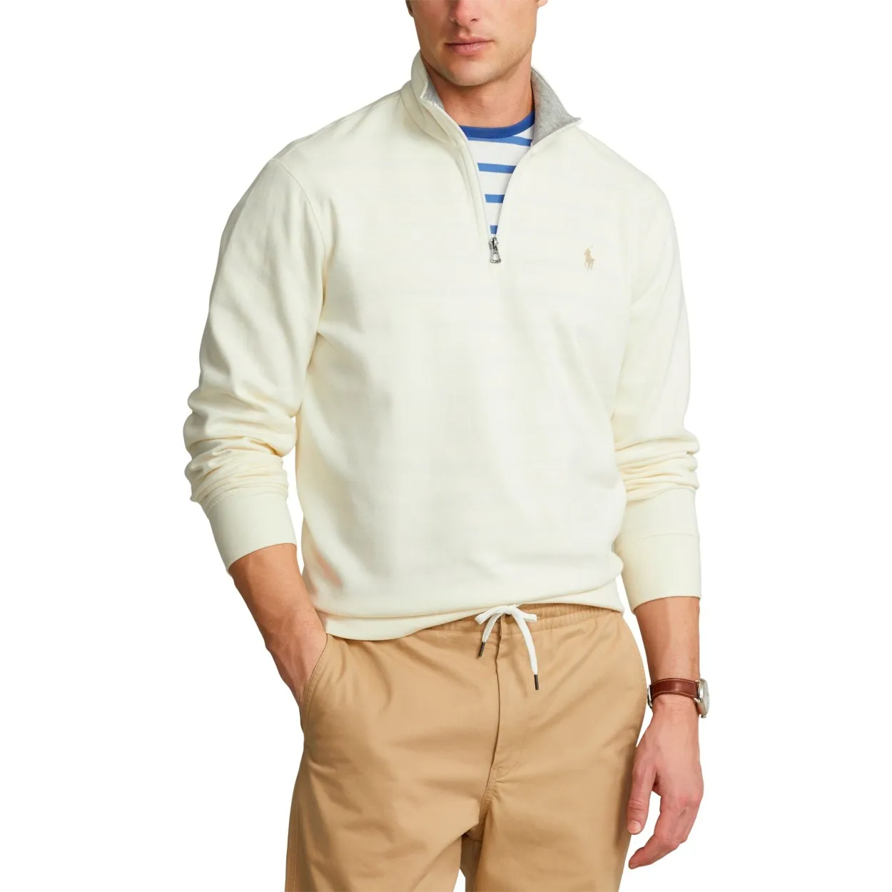 RALPH LAUREN - LUXURY JERSEY 1/4 ZIP PULLOVER