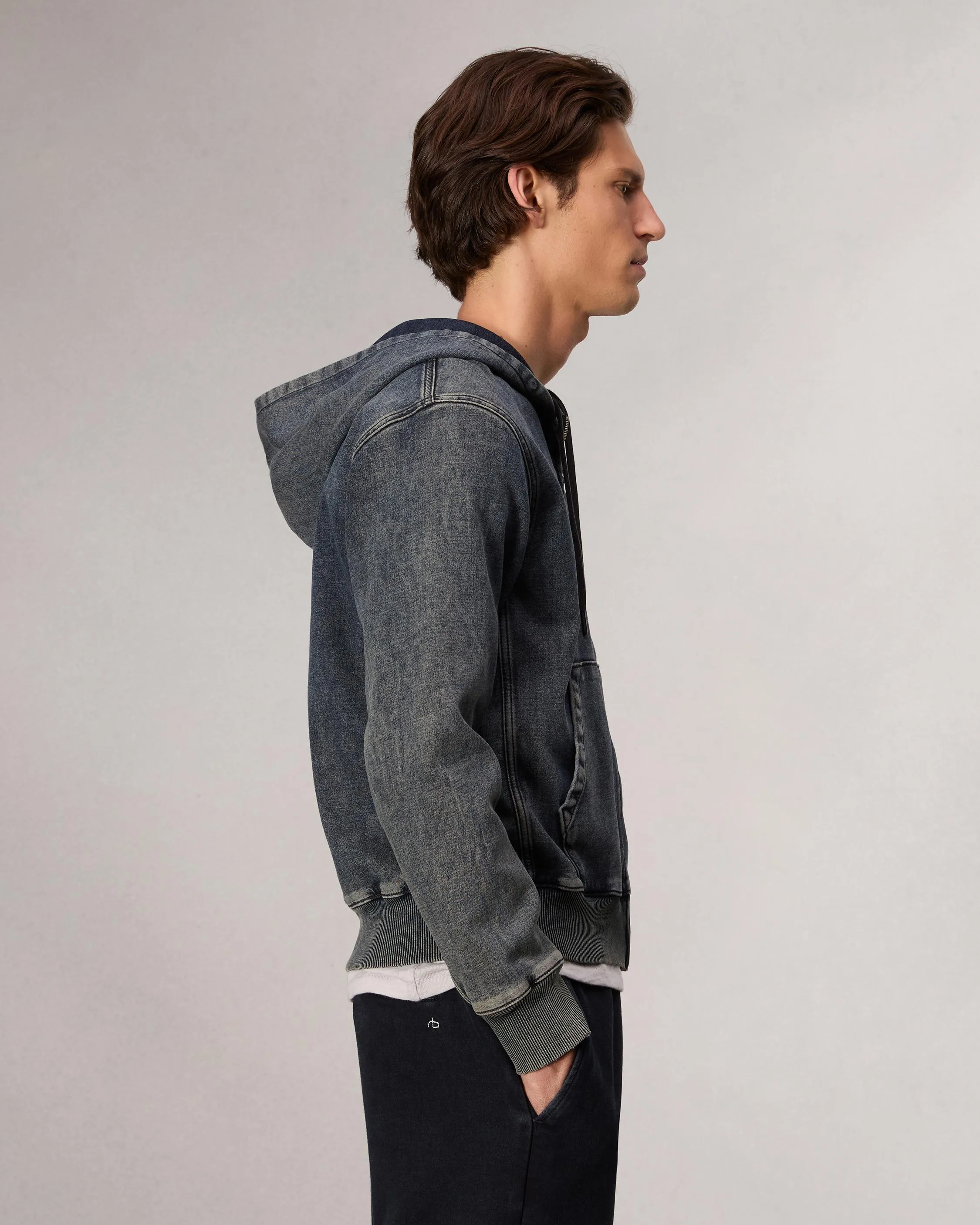 rbSTRIDE Denim Zip Hoodie