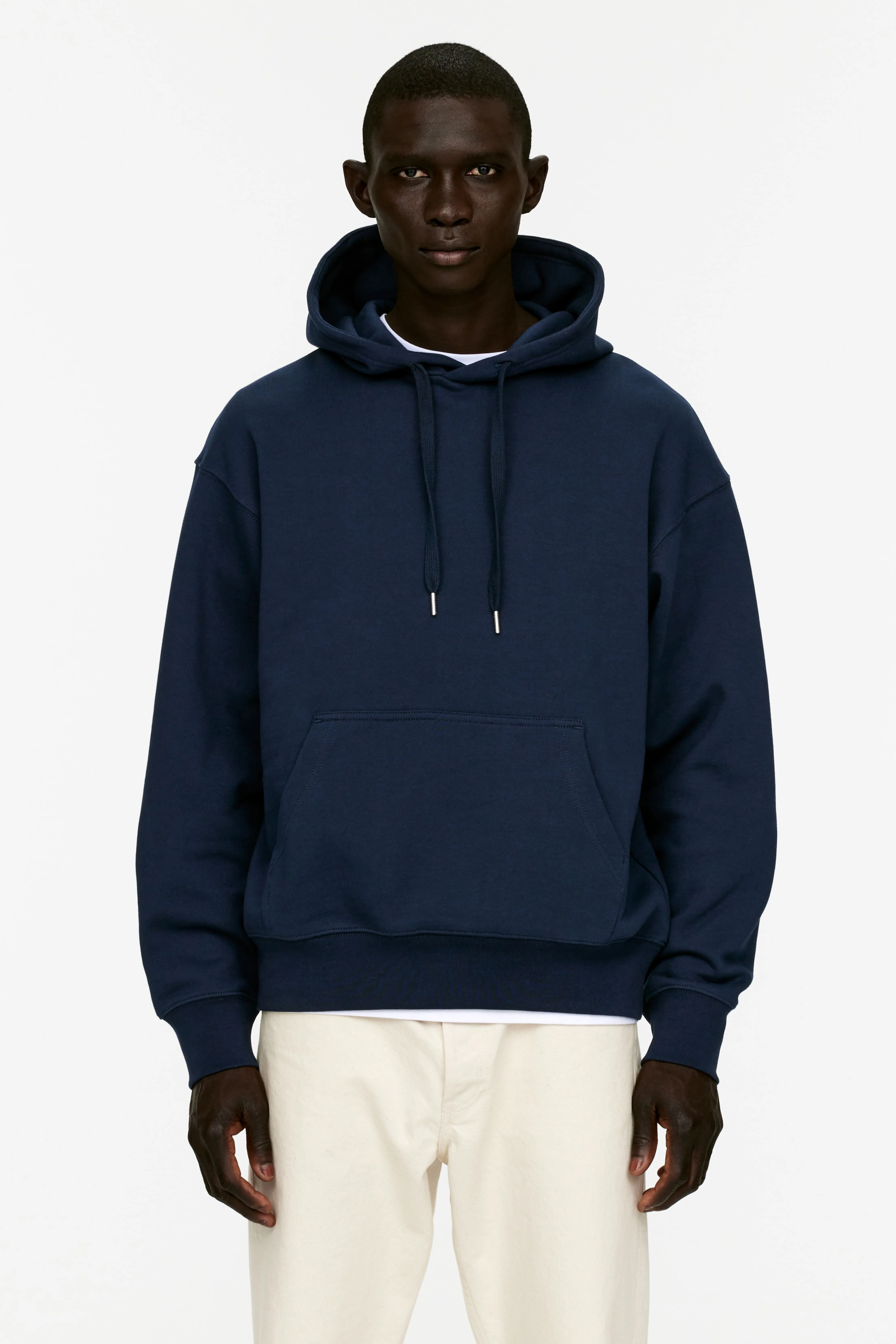 Relaxed Hoodie - Long sleeve - Regular length - Dark Blue - Men | H&M GB