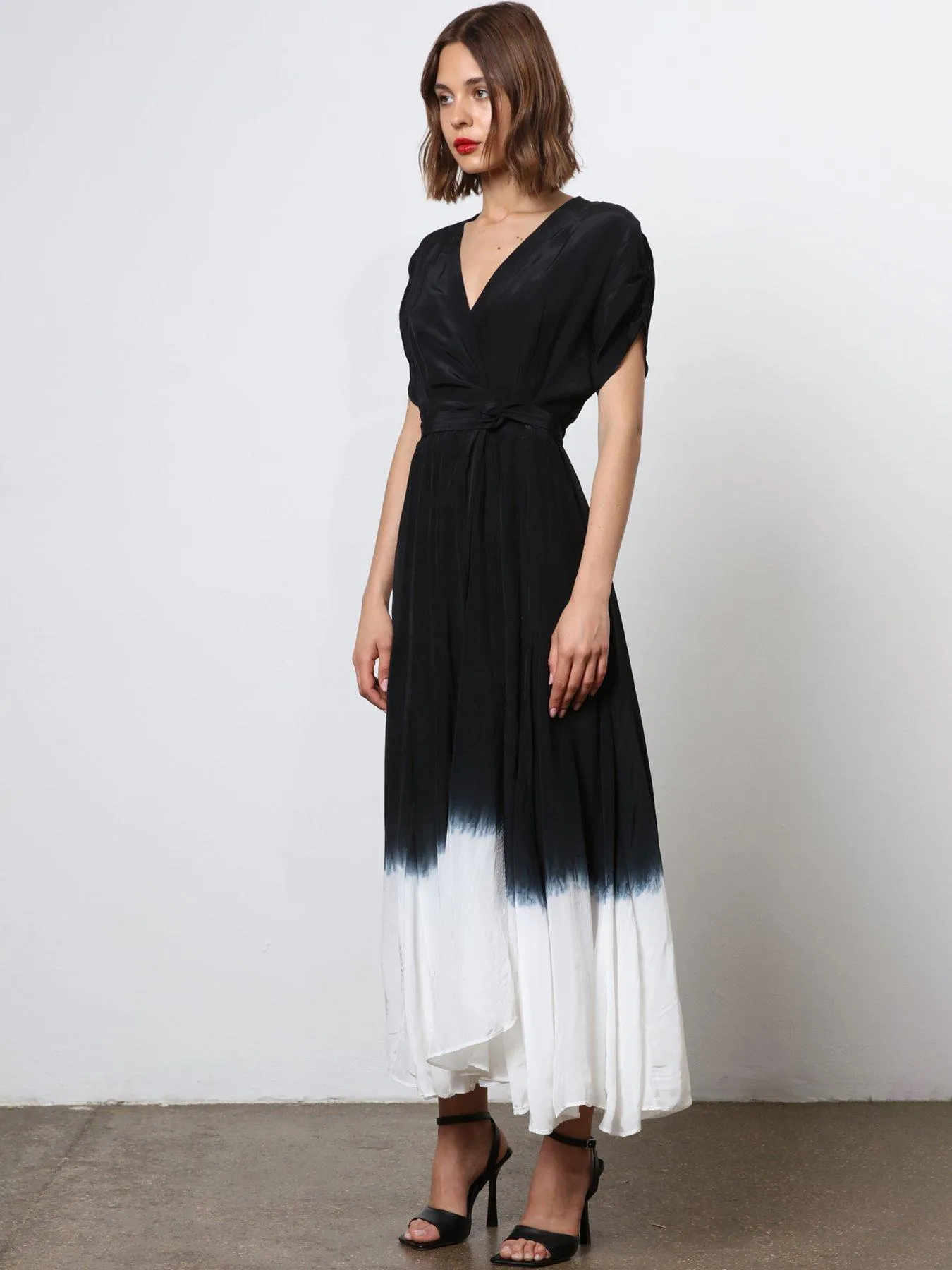 Religion Monochrome Wrap Dress - Black