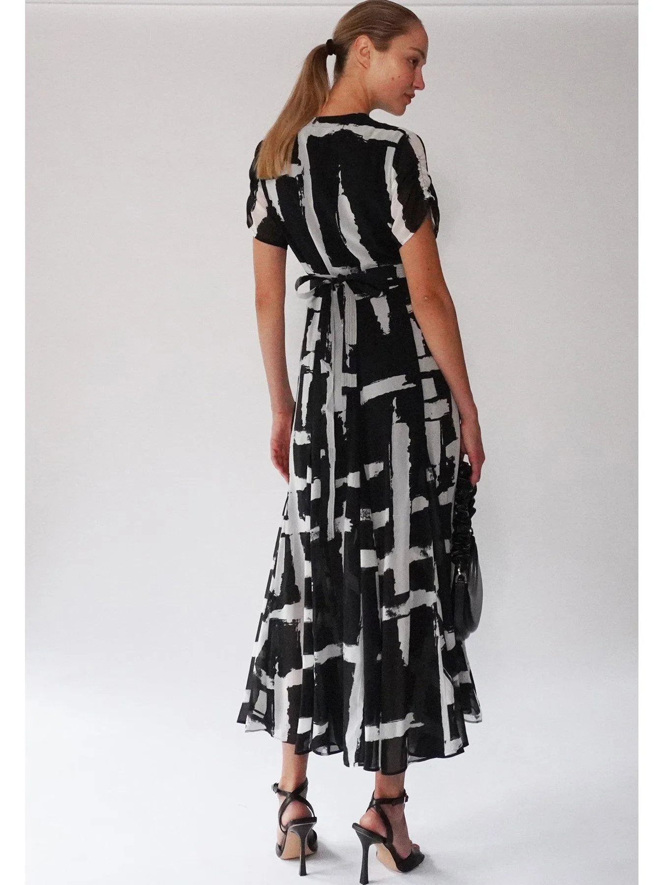 Religion Wrap Maxi Dress - Black/white