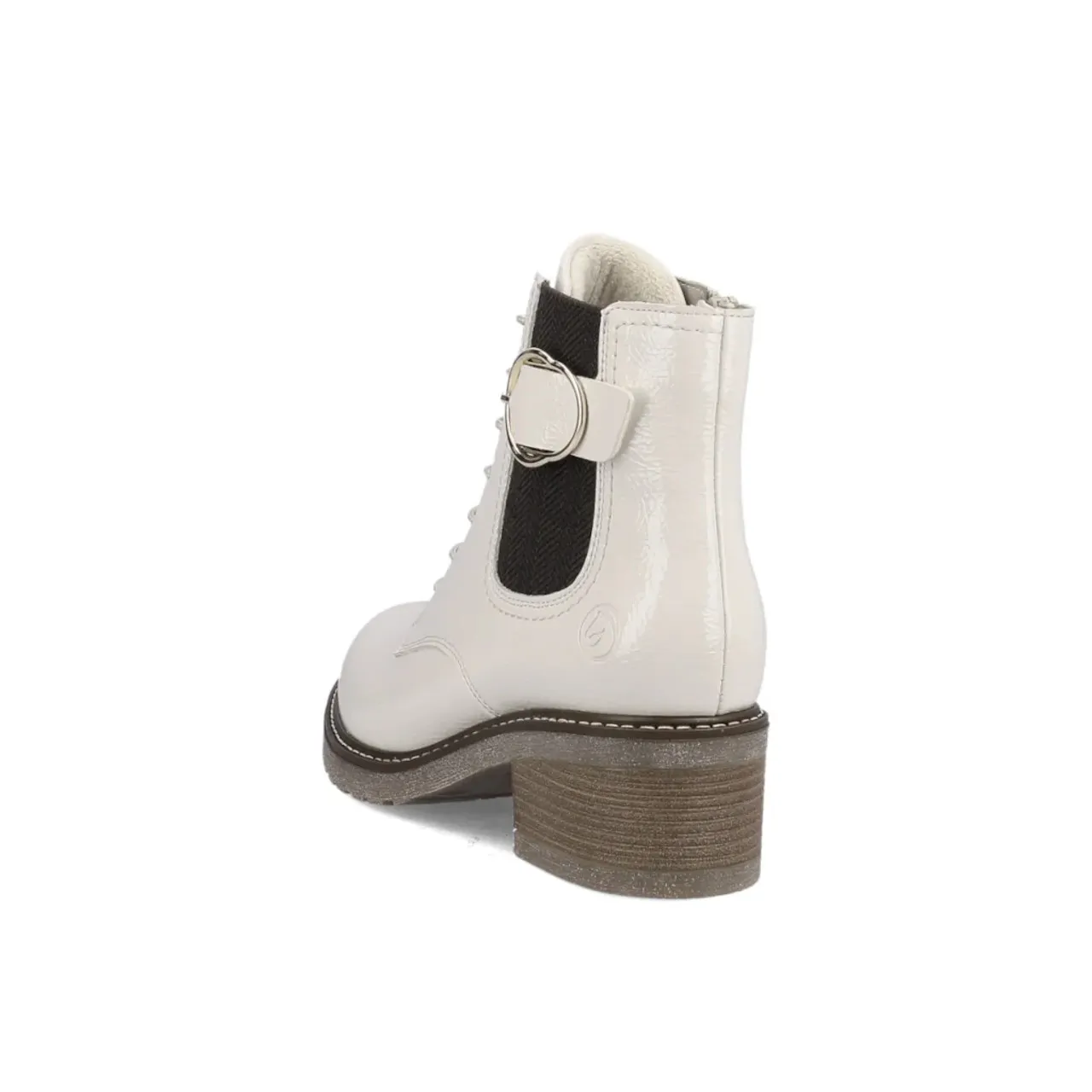 Remonte D1A72-80 Off White Patent Ankle Boot