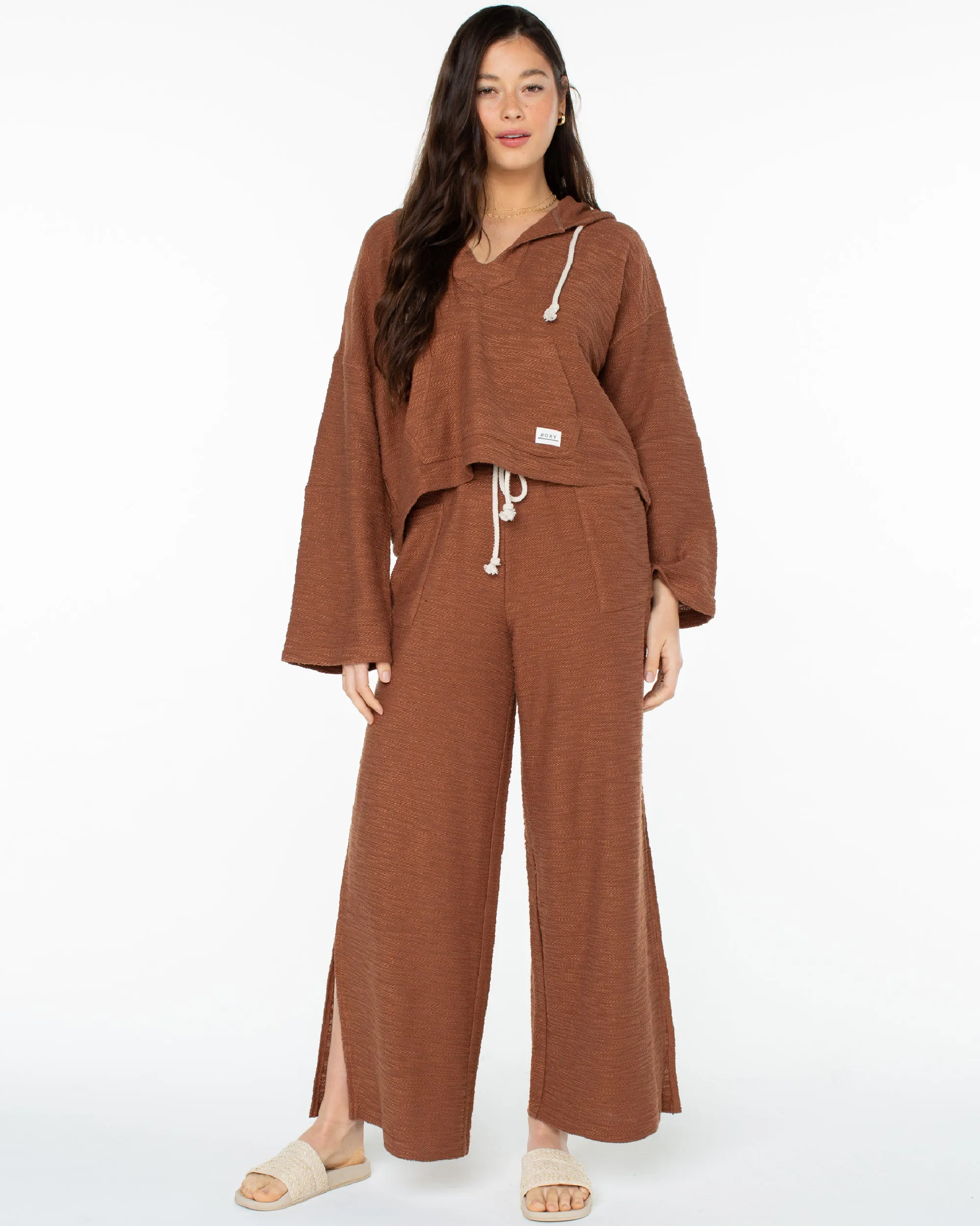 Rich Coast Cropped Hoodie - Carob Brown