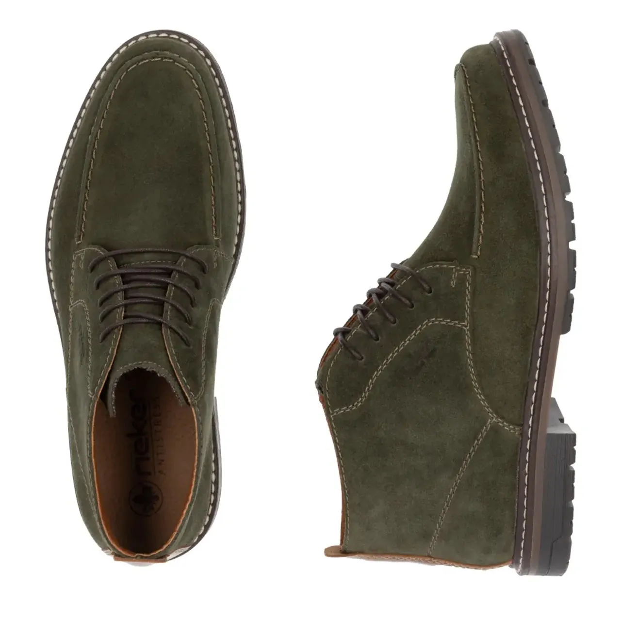 Rieker 13700-54 Olive Smart Suede Ankle Boot