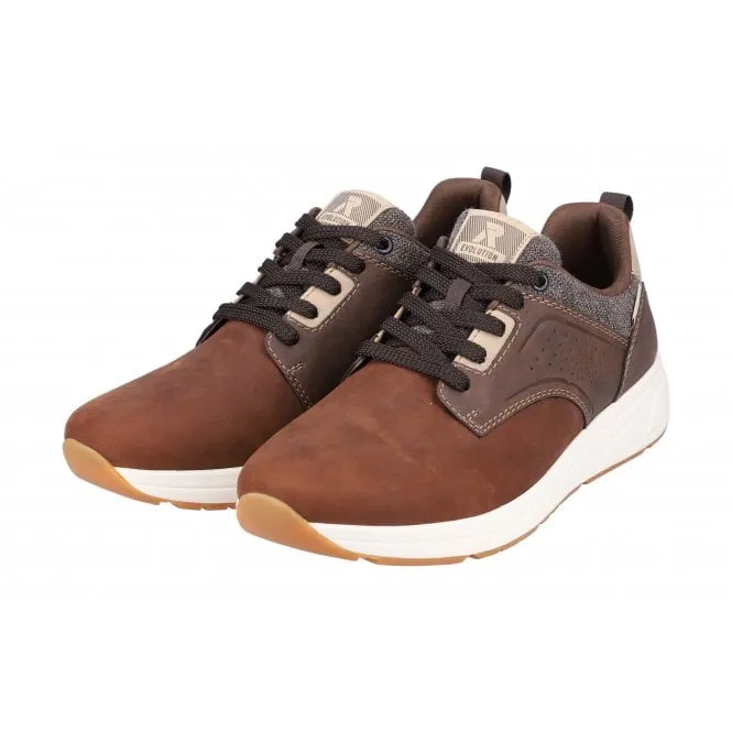 Rieker  Mens 07005-22 Bendigo Brown Combi Lace-Up Trainers