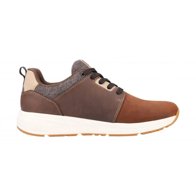 Rieker  Mens 07005-22 Bendigo Brown Combi Lace-Up Trainers