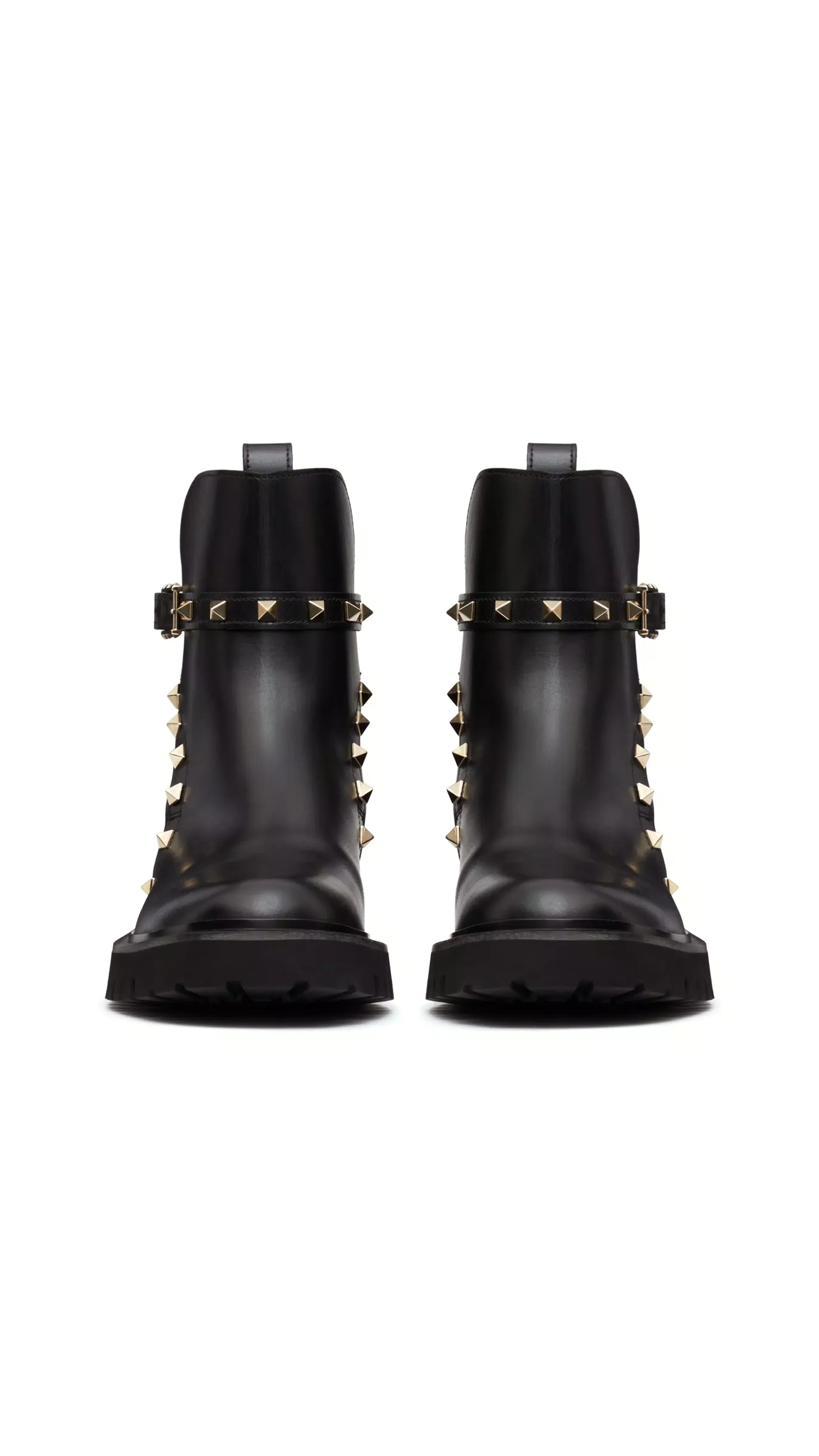 Rockstud Calfskin Ankle Boot 40MM - Black