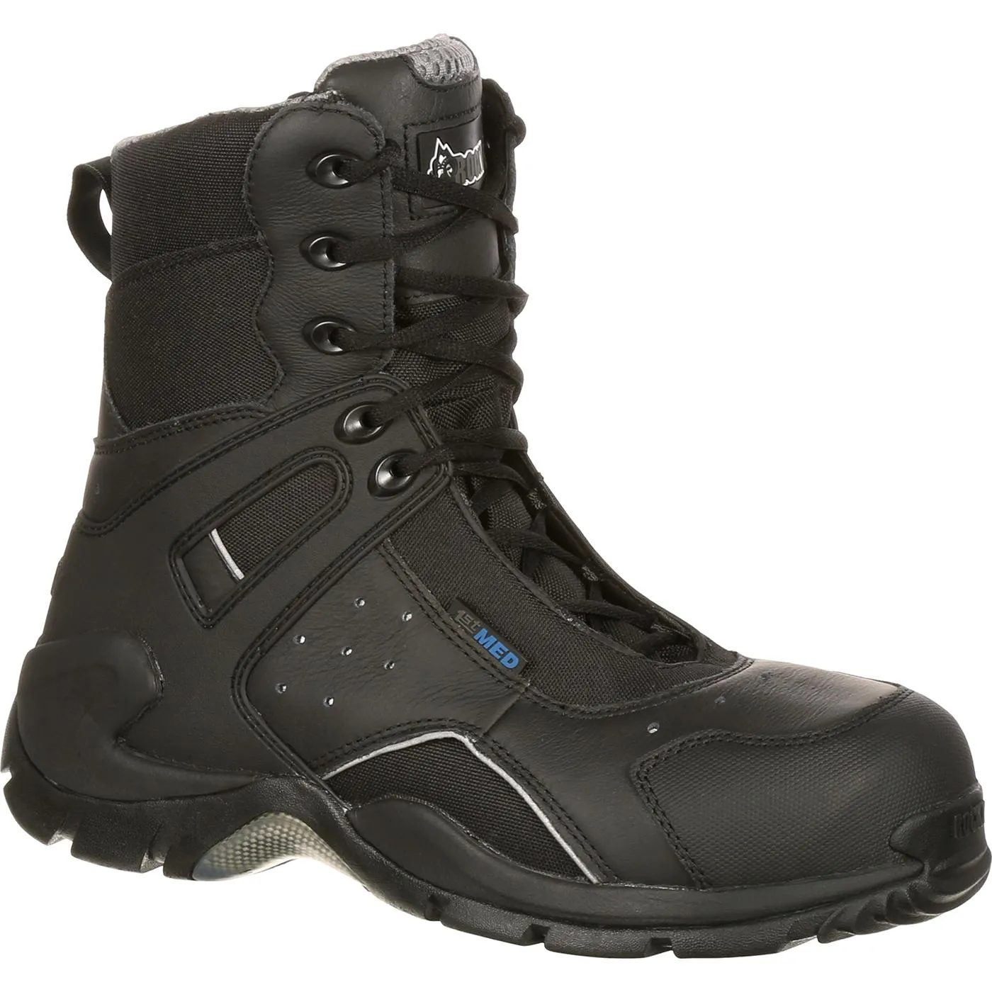 Rocky 1st Med Carbon Fiber Toe Puncture-Resistant Side-Zip Waterproof Public Service Boot