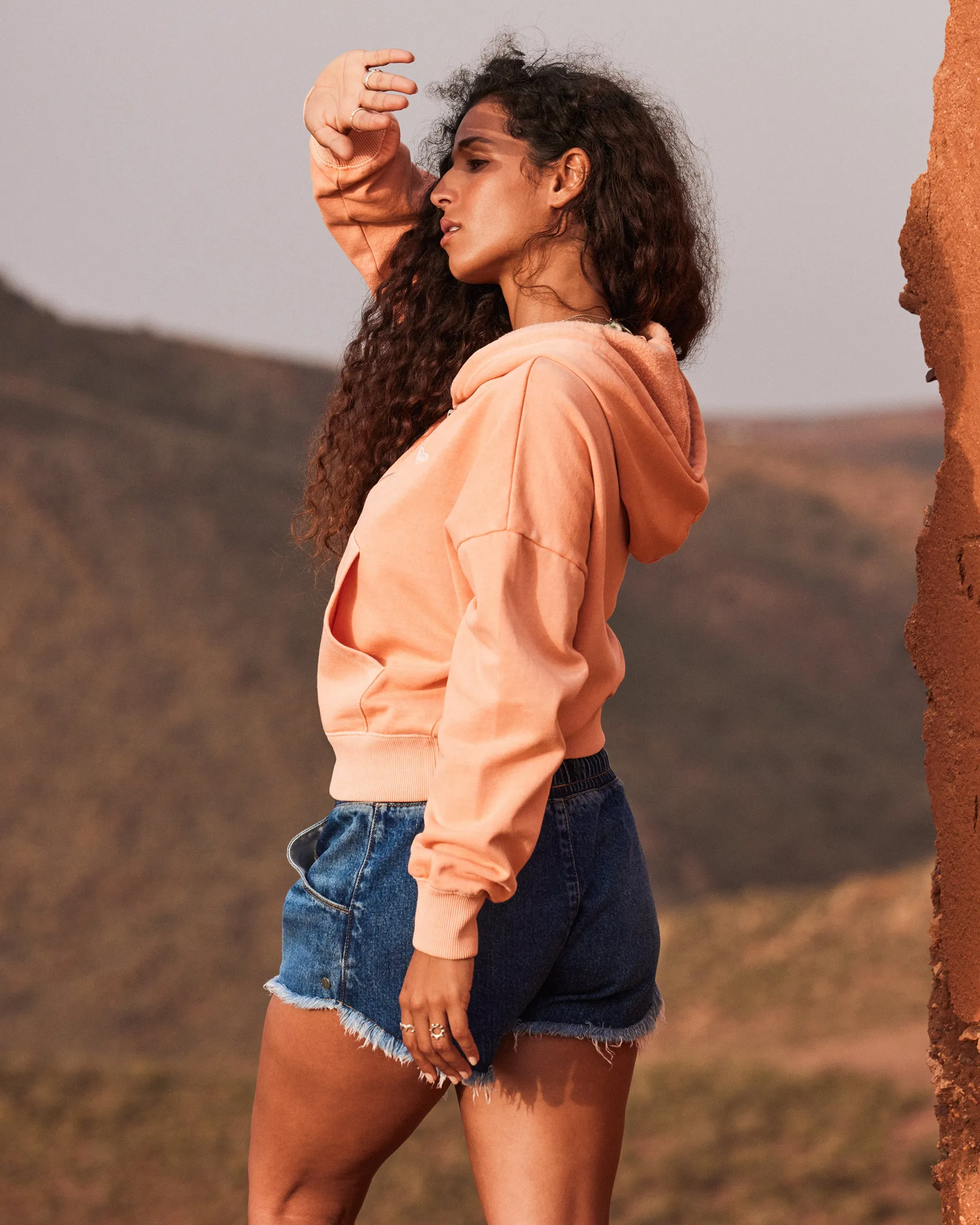 Sahara Vibes Zip Hoodie - Terra Cotta