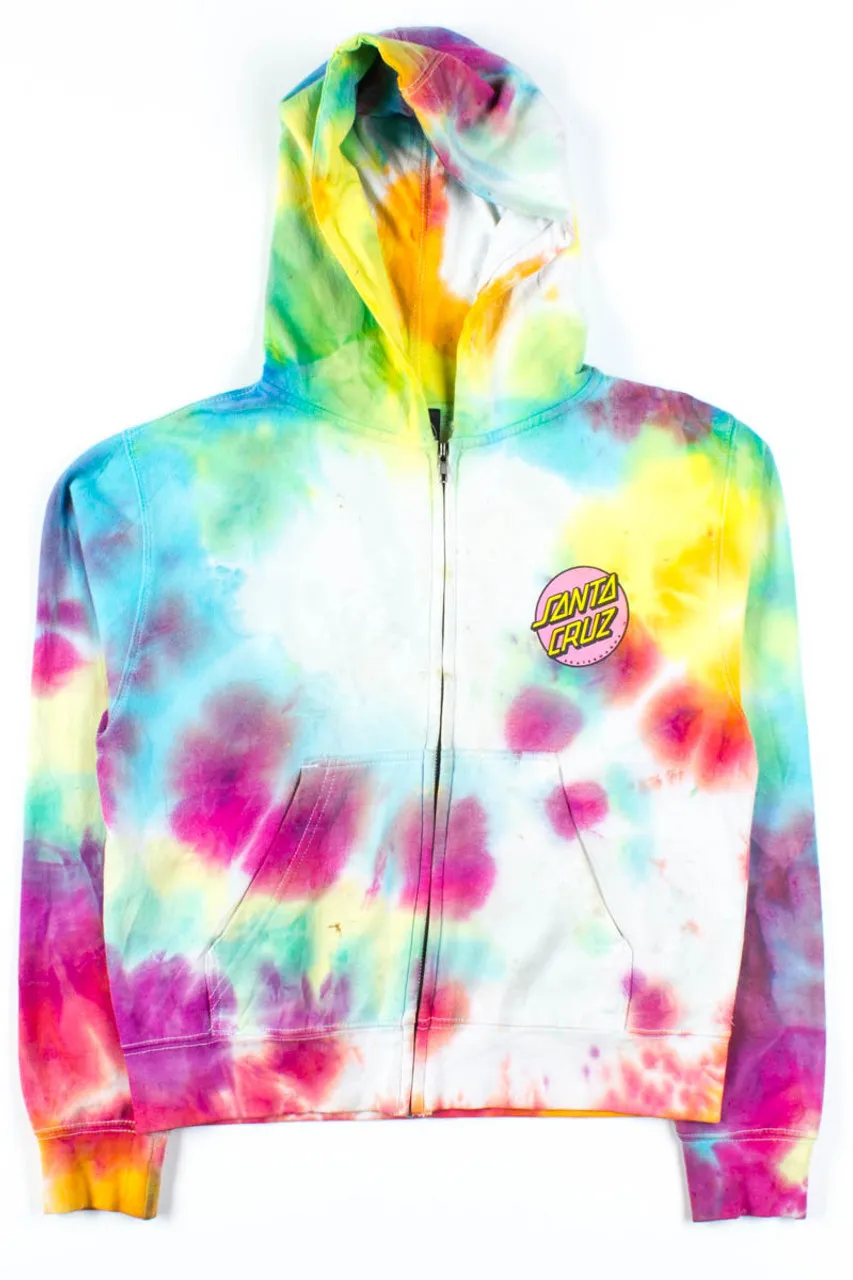 Santa Cruz Zip Front Tie Dye Hoodie