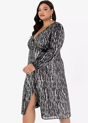 Sequin Wrap Dress by Lovedrobe Luxe | Look Again