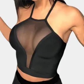 Sexy Mesh Sleeveless Crop Top