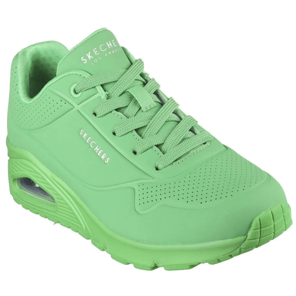 Skechers Uno Stand on Air Bubble Trainers in Green