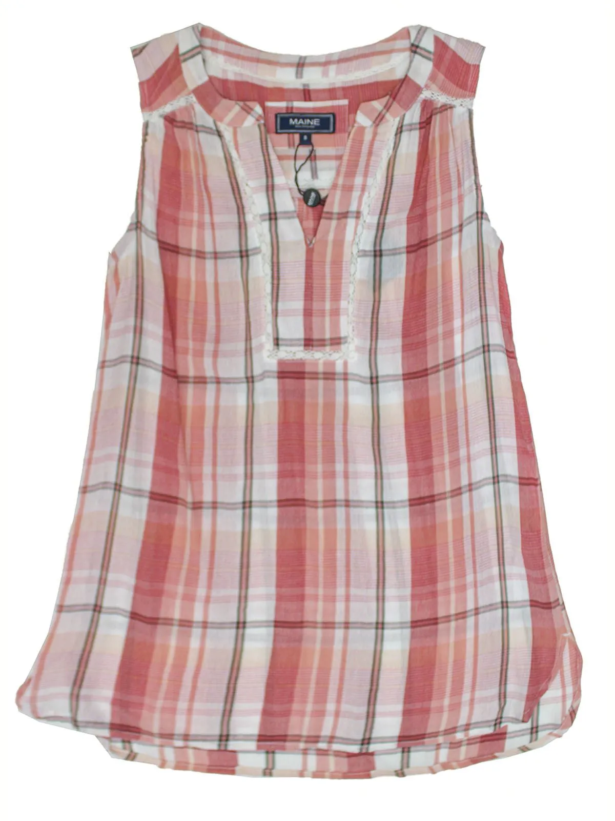 Sleeveless Check Print Top