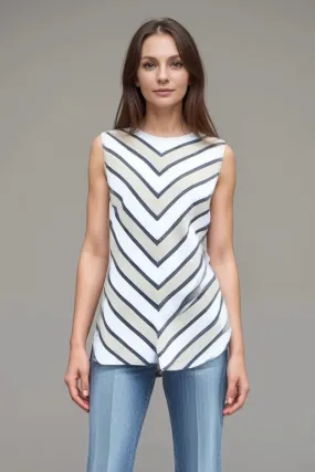 Sleeveless Chevron Print Anna Top