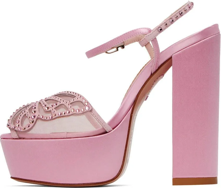 Sophia Webster Pink Farfalla Heeled Sandals