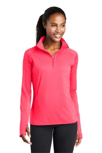 Sport-Tek - Ladies Sport-Wick  Stretch 1/2-Zip Pullover. LST850