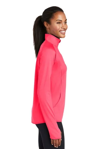 Sport-Tek - Ladies Sport-Wick  Stretch 1/2-Zip Pullover. LST850