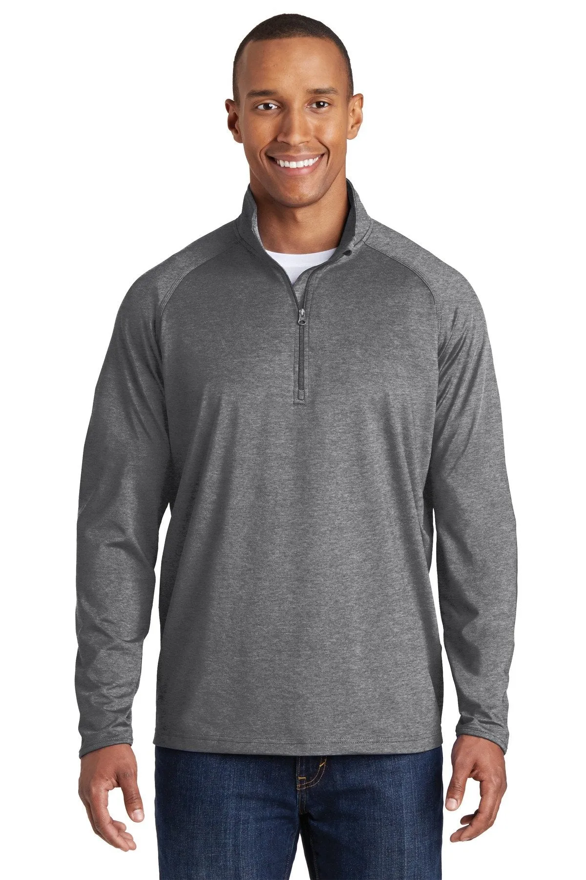 Sport-Tek Sport-Wick Stretch 1/2-Zip Pullover ST850 Charcoal Grey Heather [Horton Group]