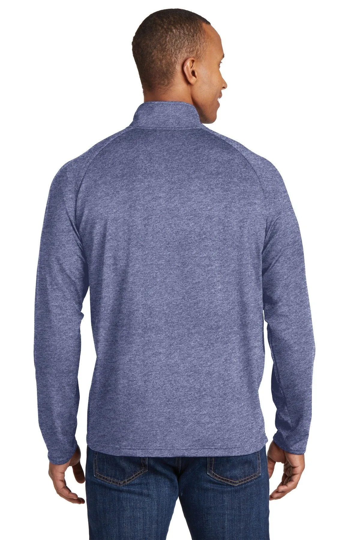 Sport-Tek Sport-Wick Stretch 1/2-Zip Pullover ST850 True Navy Heather