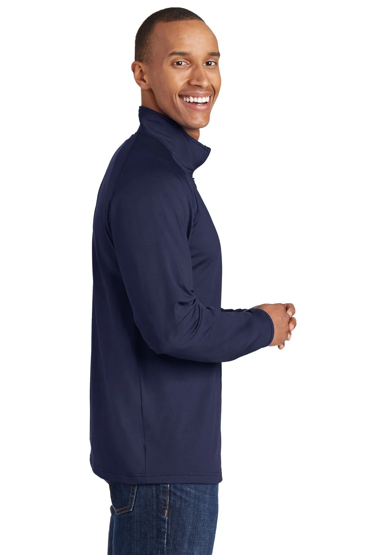 Sport-Tek Sport-Wick Stretch 1/2-Zip Pullover ST850 True Navy [Horton Group]