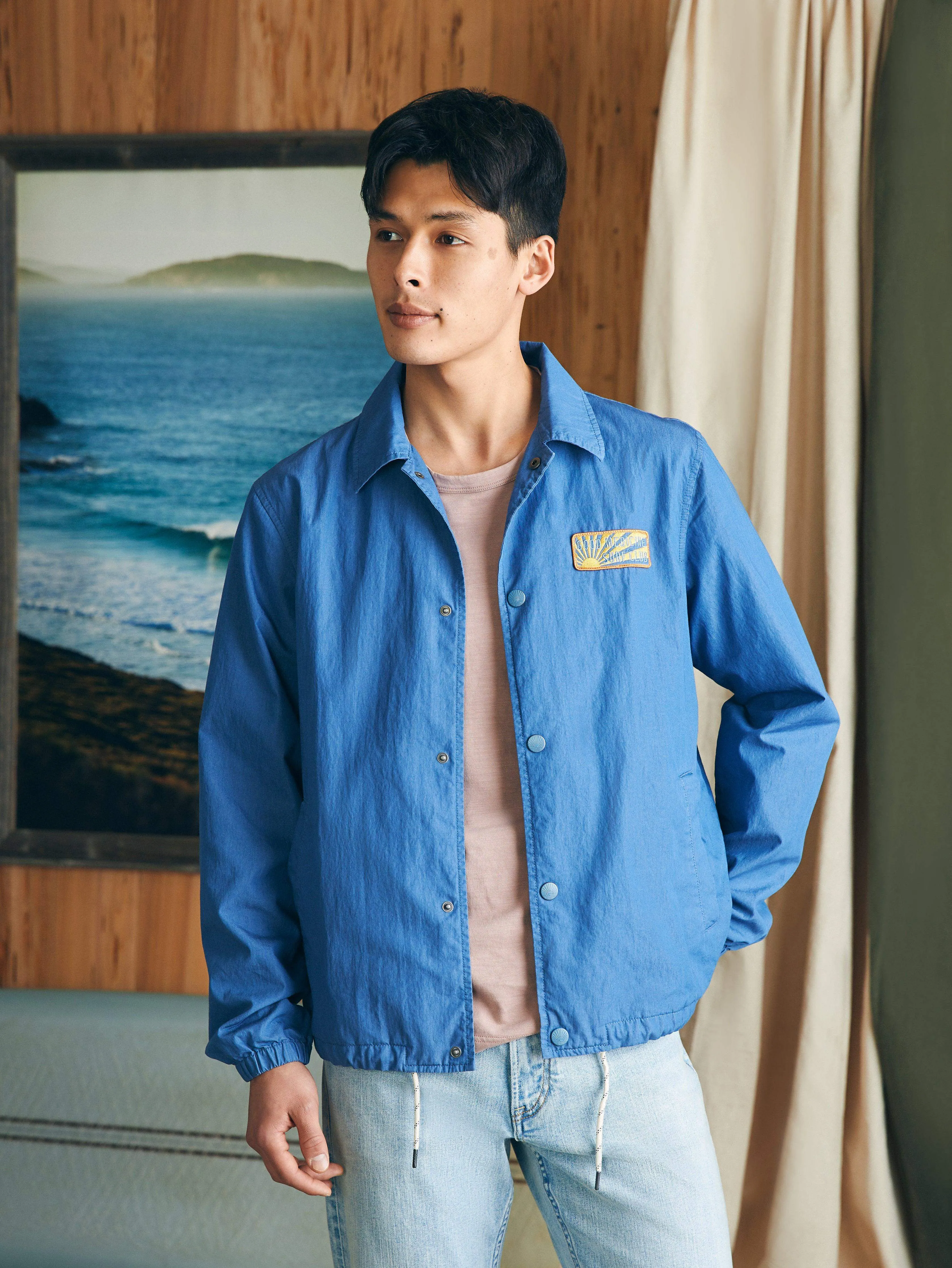 Steven Paul Judd Good Medicine Sunwashed Coaches Jacket - Marine Blue