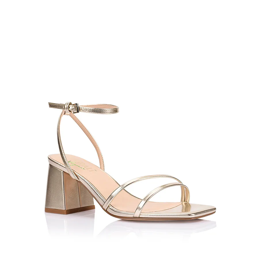 Stevie Block Heel Sandals - Champagne Gold