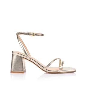 Stevie Block Heel Sandals - Champagne Gold