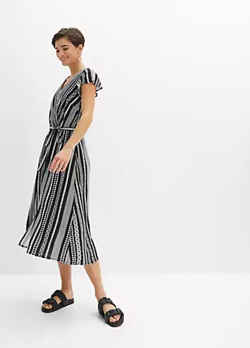 Striped Wrap Midi Dress by bonprix | Look Again