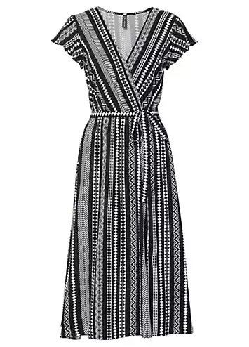 Striped Wrap Midi Dress by bonprix | Look Again