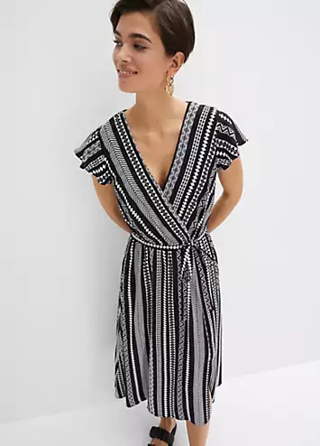 Striped Wrap Midi Dress by bonprix | Look Again