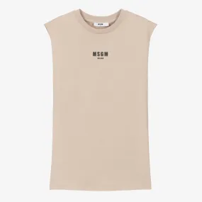 Teen Boys Beige Cotton Sleeveless Top