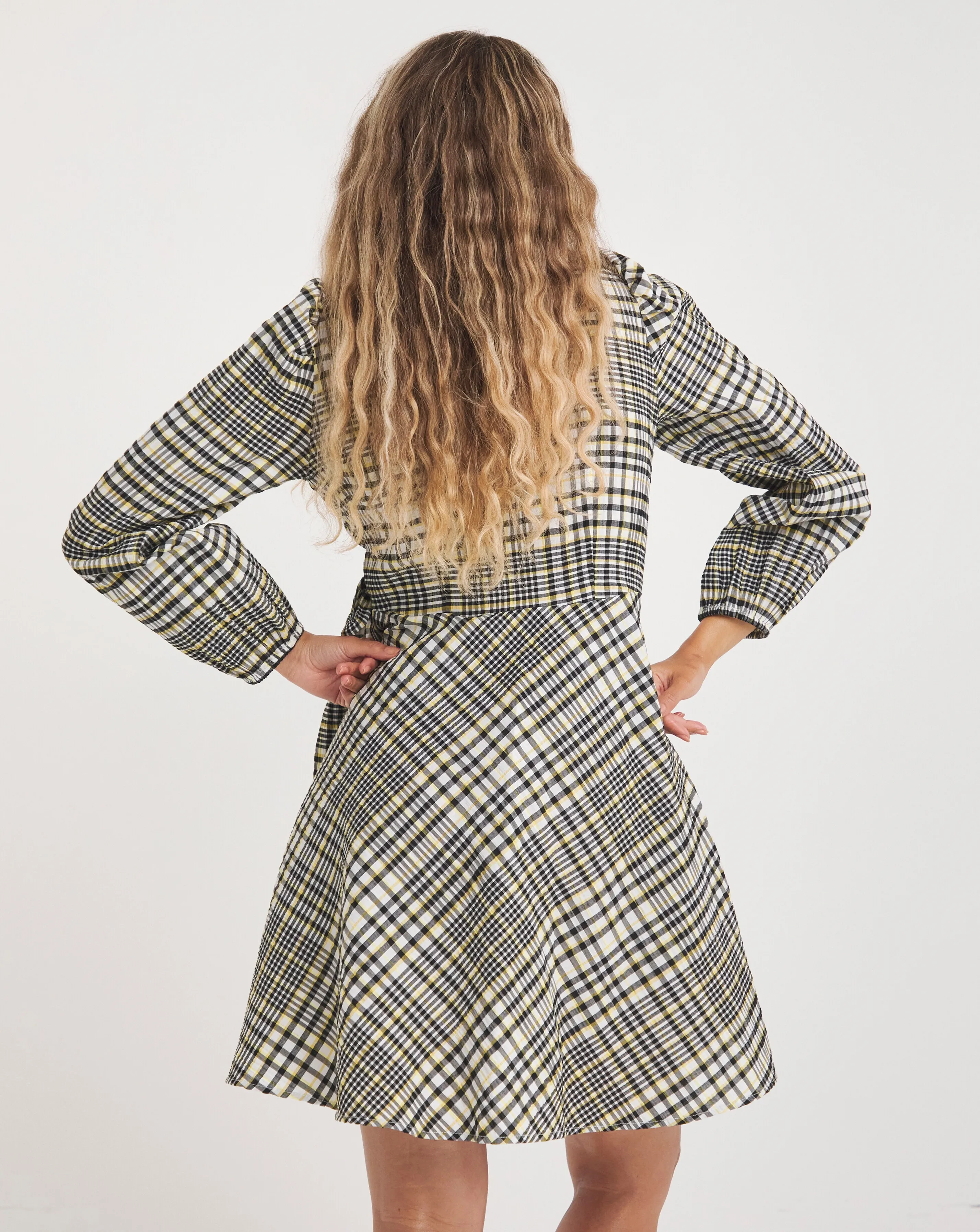 Textured Check Wrap Dress | Simply Be