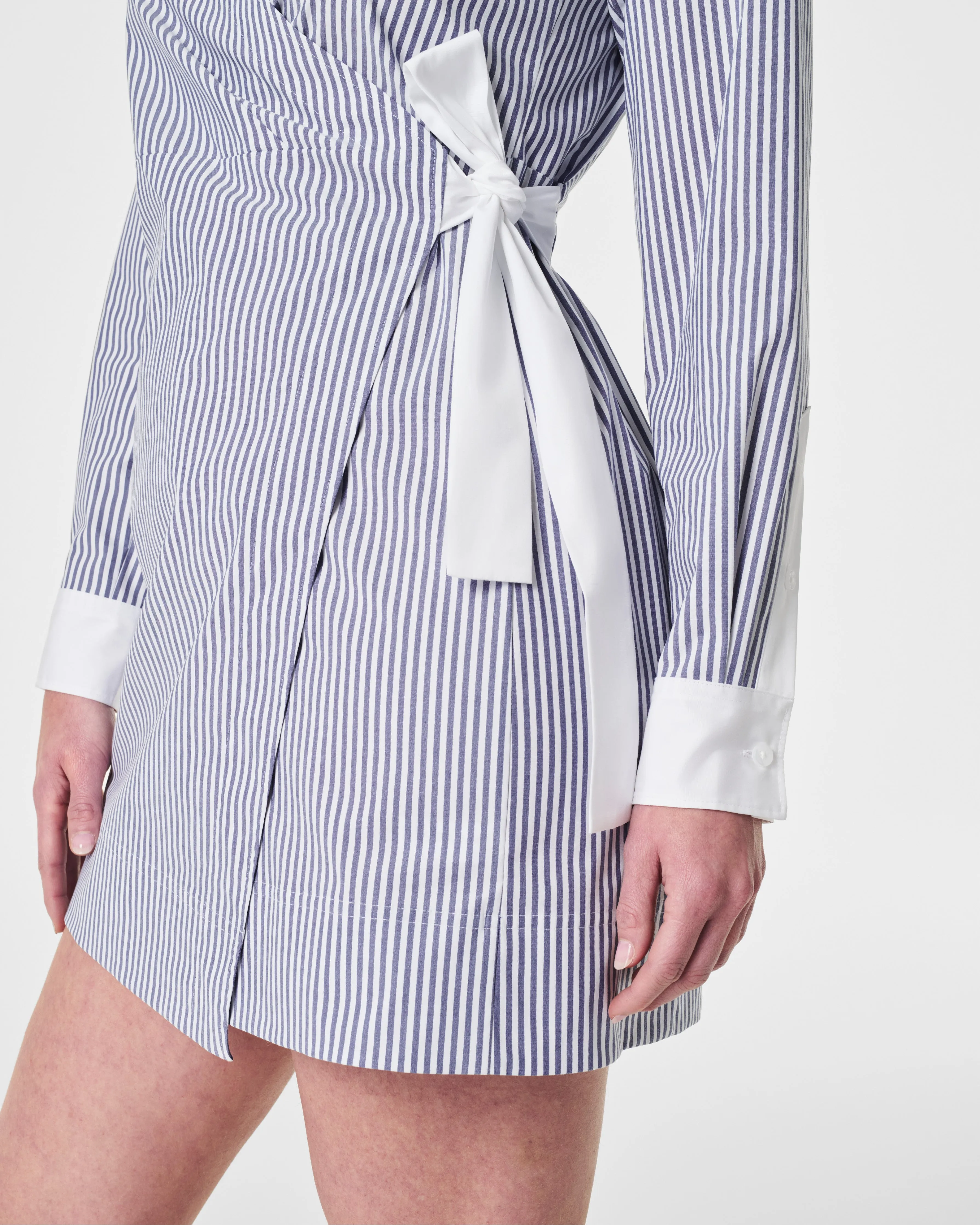 The Best Poplin Striped Wrap Dress