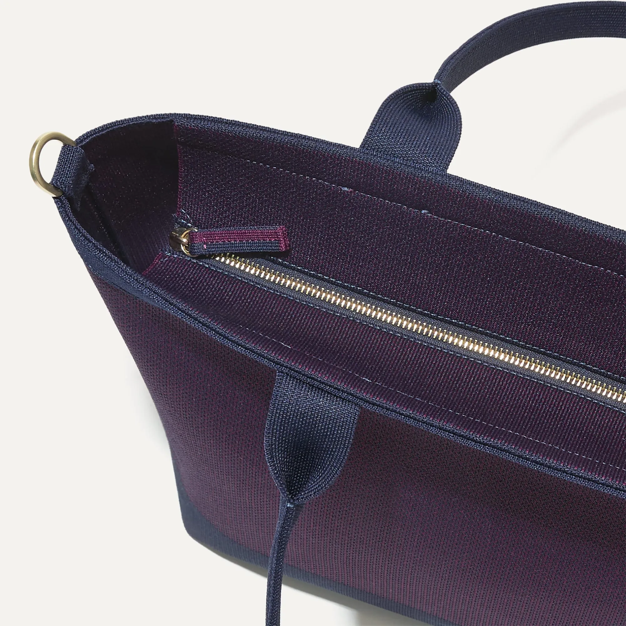 The Lightweight Zip Tote in Dark Aubergine