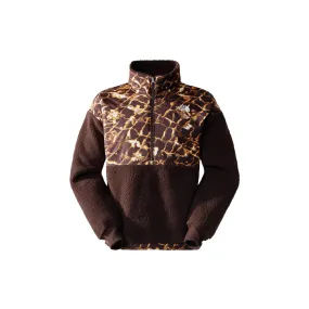 The North Face Printed Platte High Pile Fleece 1/4 Zip – Coal Brown / Water Distortion Print NF0A5IXIOS6