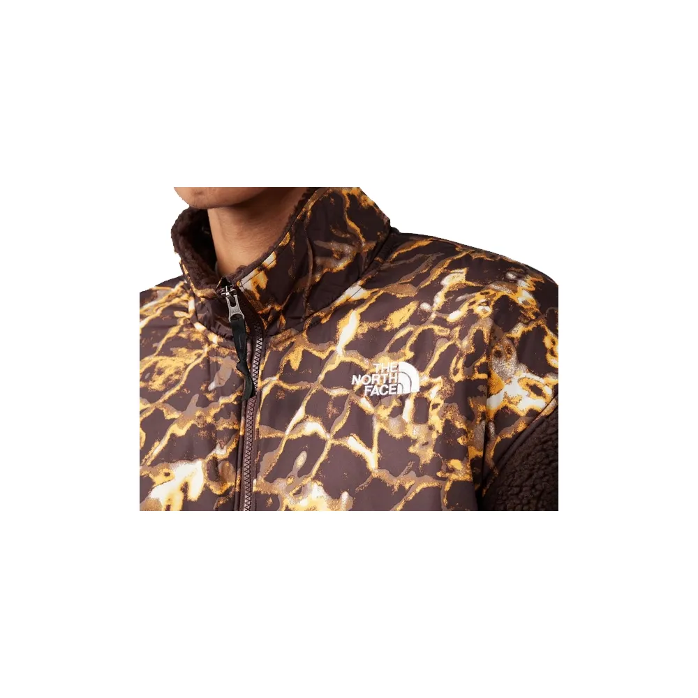 The North Face Printed Platte High Pile Fleece 1/4 Zip – Coal Brown / Water Distortion Print NF0A5IXIOS6