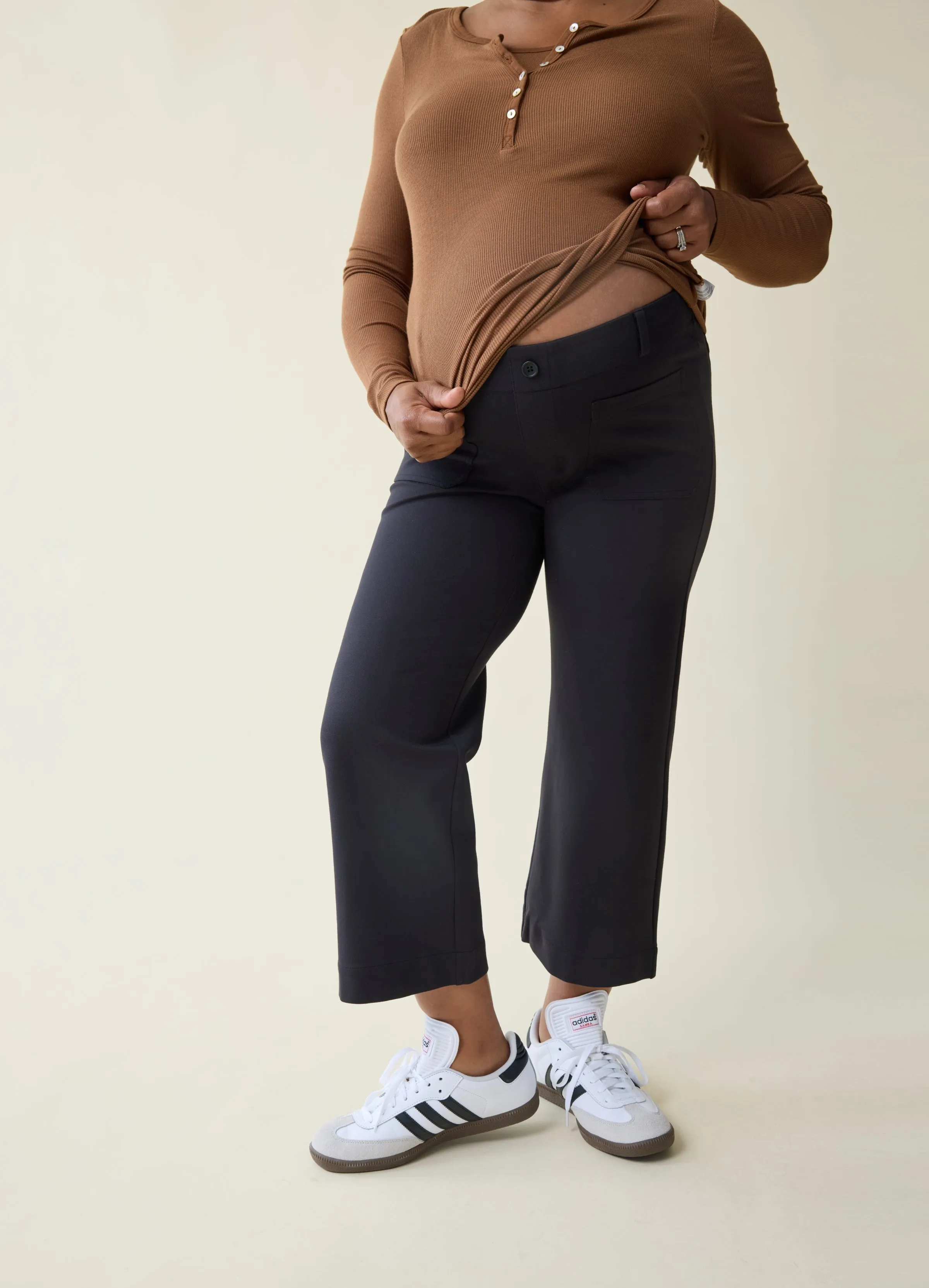 The Wide Leg Perfect Maternity Black Pants