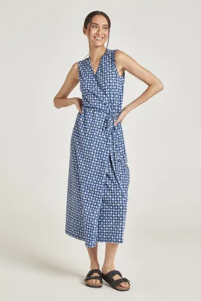 Thought Clementine Organic Cotton Jersey Wrap Dress | Navy