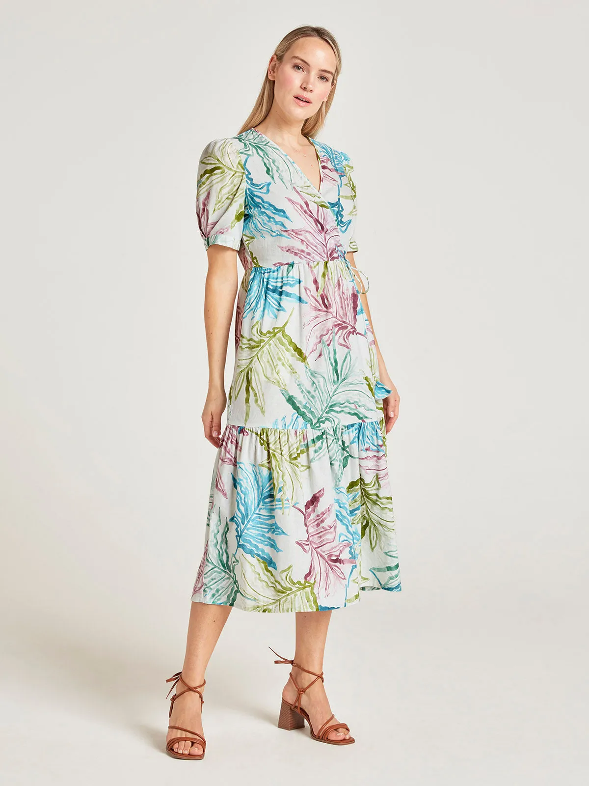 Thought Laurel Hemp Watercolour Wrap Dress | Multi